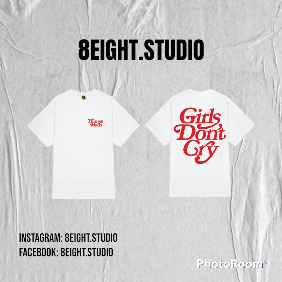Áo thun tay lỡ unisex nam nữ HUMAN MADE GIRLS DON'T CRY cotton form oversize phong cách ulzzang