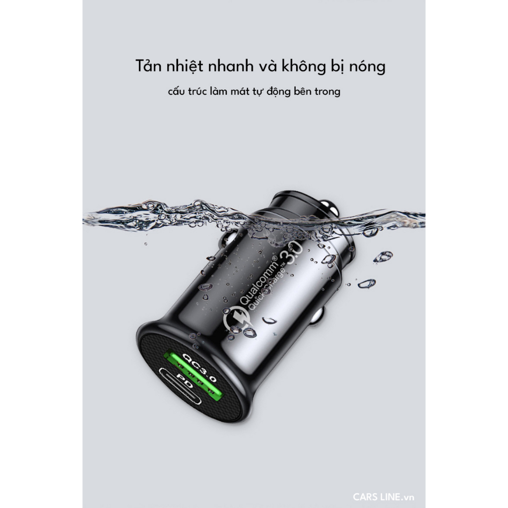 Tẩu sạc có cổng sạc tyce + usb - tẩu sạc QC3 sạc nhanh- QC+PD 36W | BigBuy360 - bigbuy360.vn