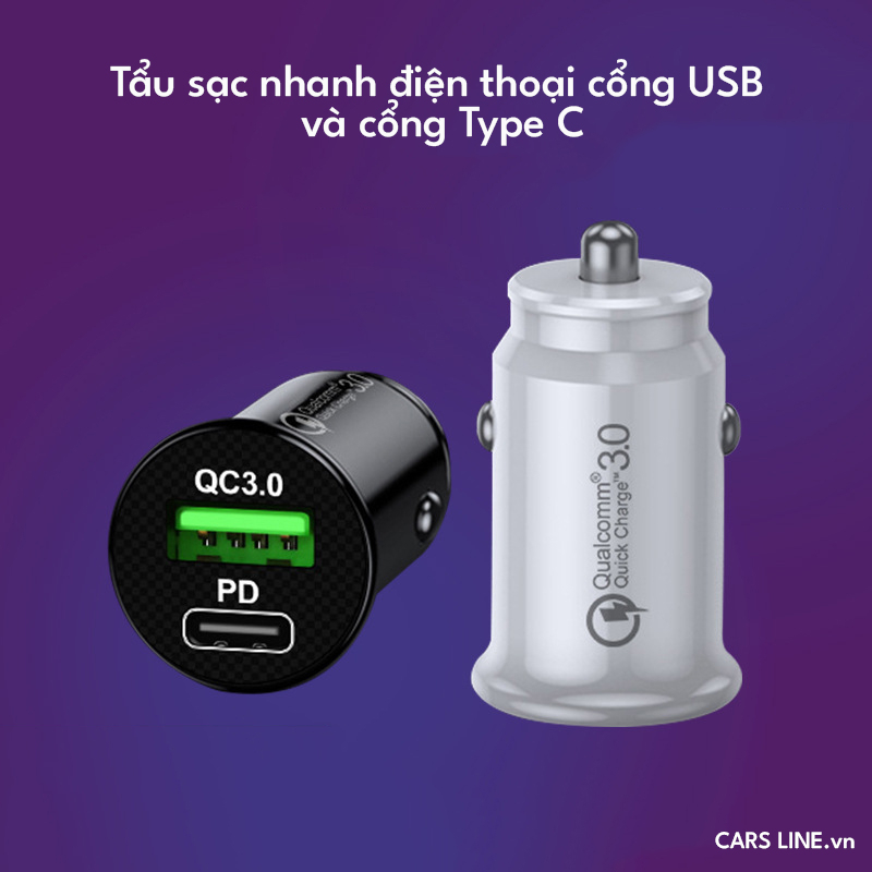Tẩu sạc có cổng sạc tyce + usb - tẩu sạc QC3 sạc nhanh- QC+PD 36W | BigBuy360 - bigbuy360.vn