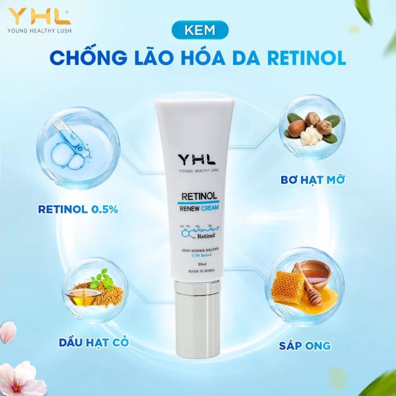 KEM DƯỠNG ĐÊM CHỐNG LÃO HÓA DA RETINOL YHL[ CHÍNH HÃNG SX TẠI HÀN QUỐC]