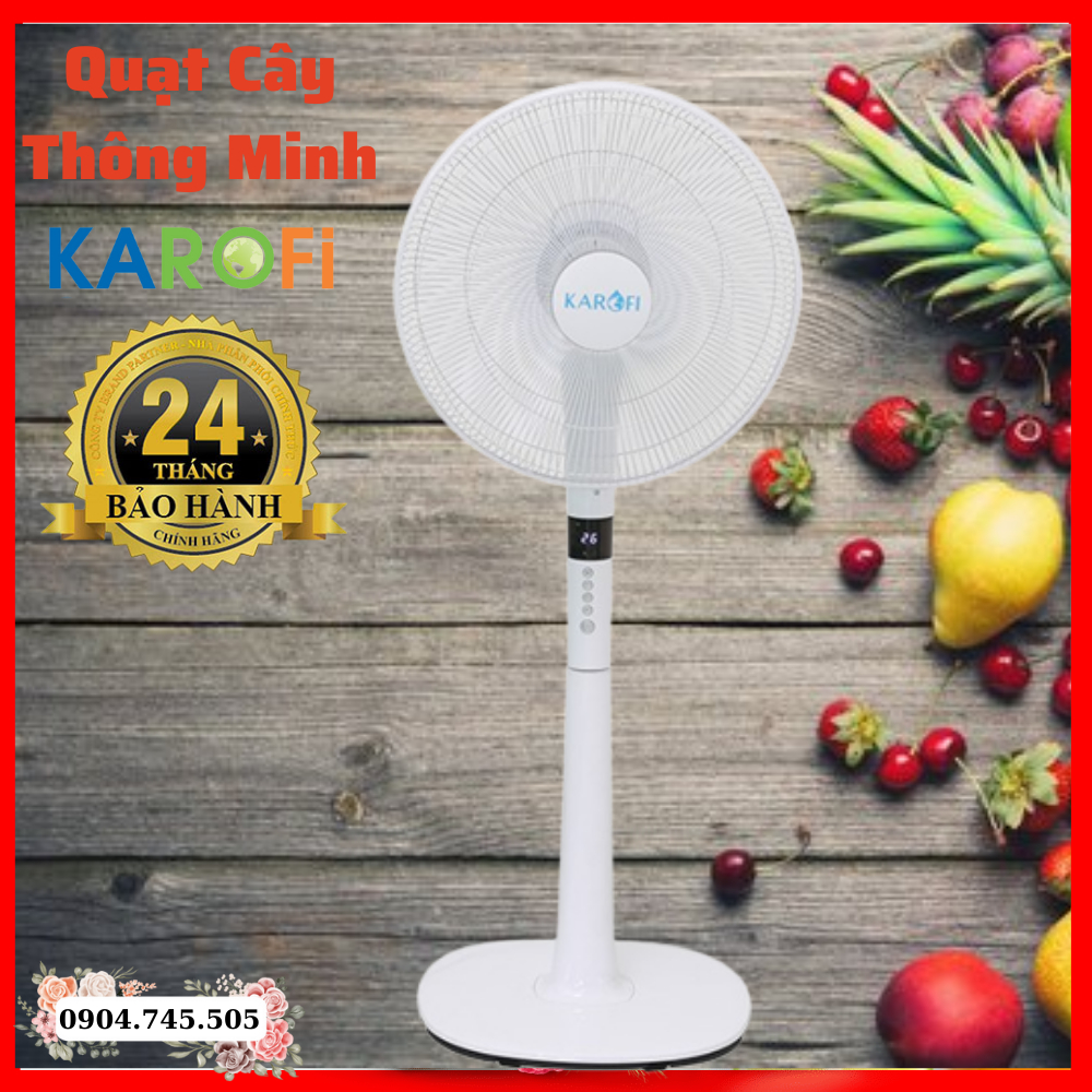 Quạt Cây Karofi KF-402AC Chính Hãng Quạt Đứng Hiện Đại Với 3 Chế Độ 10 Cánh Và 26 Mức Gió Linh Hoạt Không Tiếng Ồn
