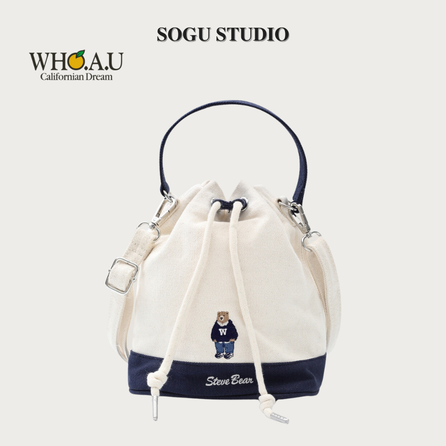 Túi Whoau Steve Bear Canvas Bucket WHBGD2315A Hàn Quốc 2023 - SOGU