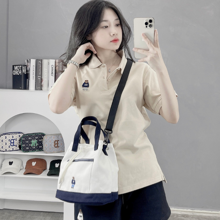 Túi Whoau Steve Bear Canvas Bucket WHBGD2315A Hàn Quốc 2023 - SOGU