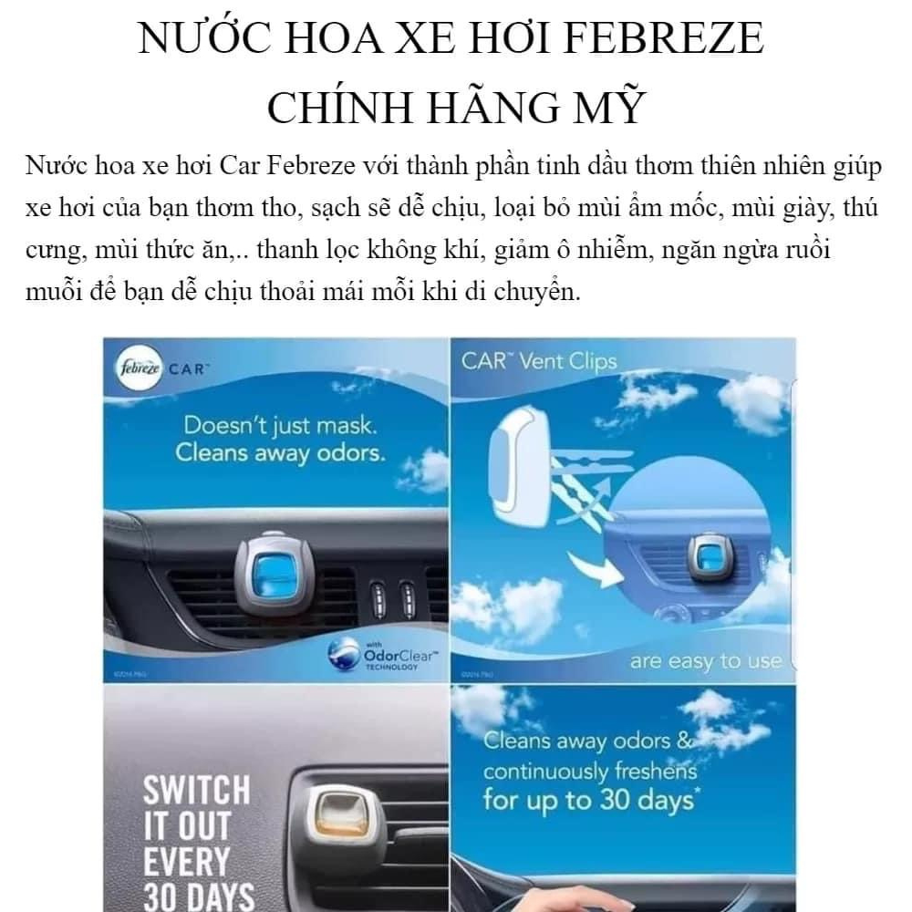 Nước hoa ô tô nhập Mỹ cao cấp Febreze sky mùi hương thơm dịu, tươi mát