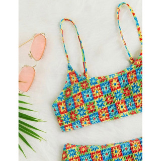 𝒫𝑒𝒶𝒸𝒽𝓎 𝒷𝒾𝓀𝒾𝓃𝒾 - Bộ Bikini Nữ Hoa 034
