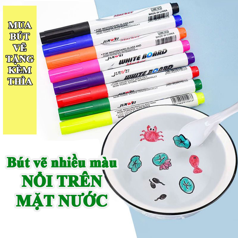 Bút vẽ nổi trên nước, vừa học vừa chơi, bút lông cho bé, đủ màu, bút viết bảng
