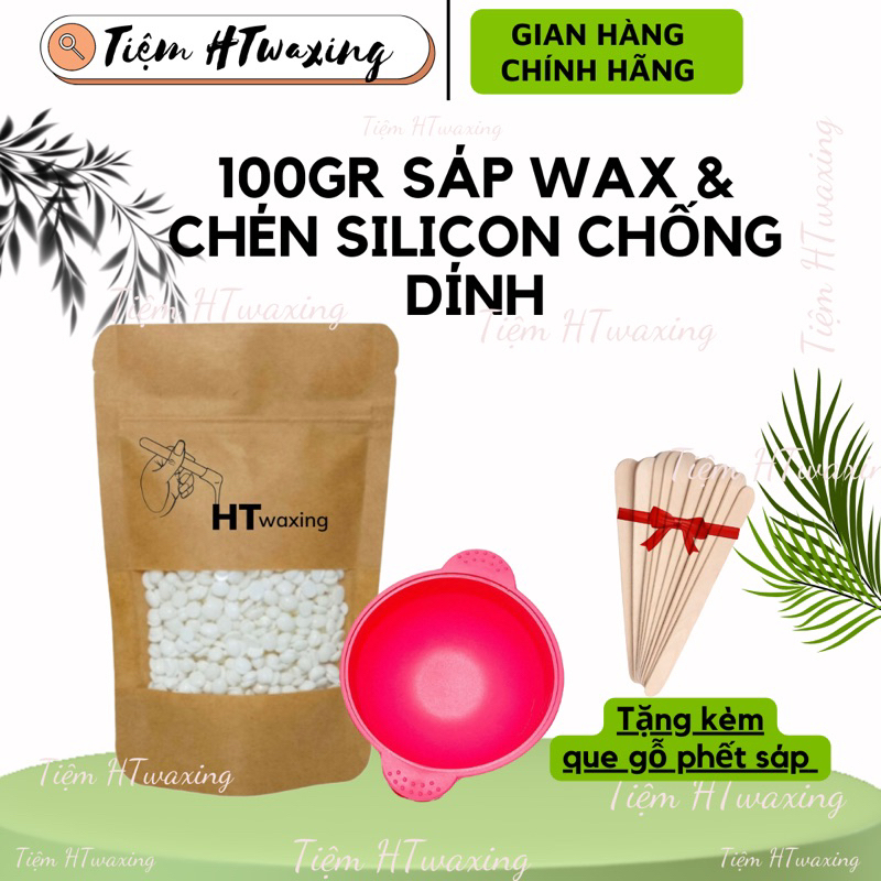 Chén slicon chống dính & 100g sáp wax