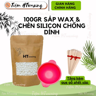 Chén slicon chống dính & 100g sáp wax