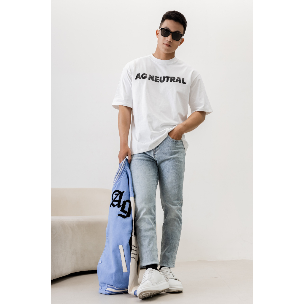 Áo Thun Americus Gosani In Chữ Trước Ngực Màu Trắng, Xanh Lá