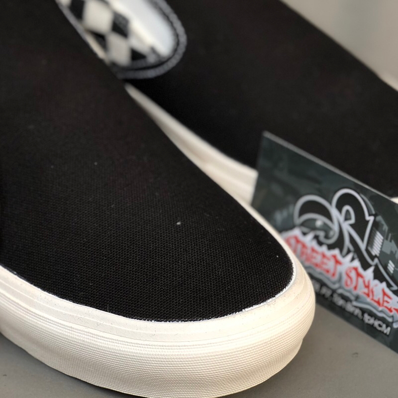 Giày Sneaker Slip On Nam Nữ Màu Caro Đen Trượt Ván - Giày vans slip on cara đen - Sneaker vans slip on cara đen