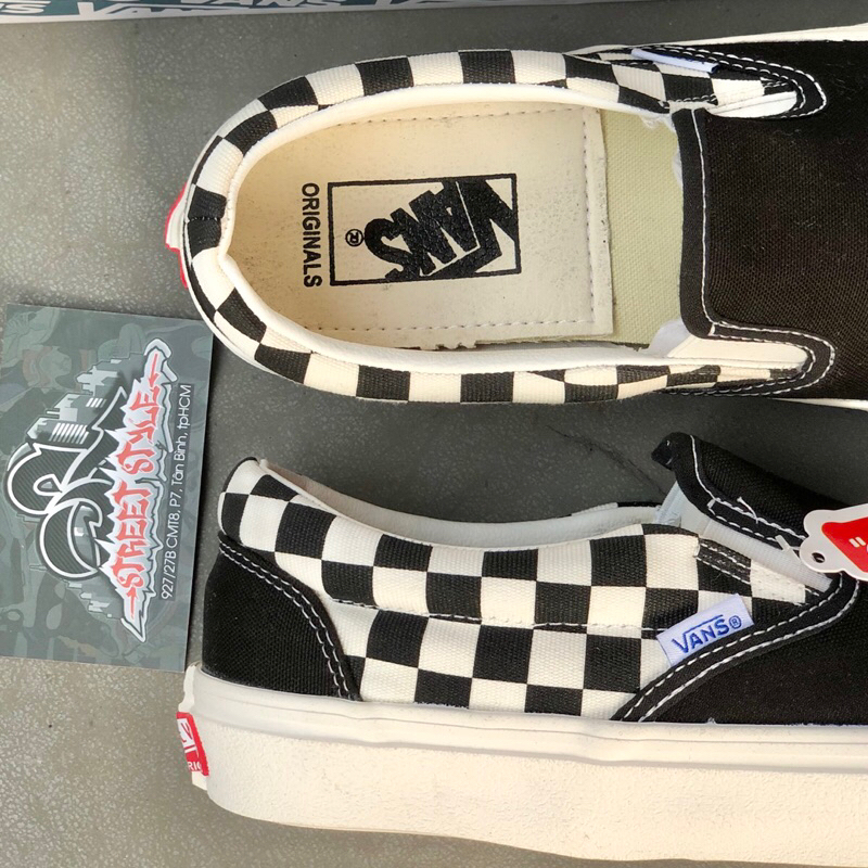 Giày Sneaker Slip On Nam Nữ Màu Caro Đen Trượt Ván - Giày vans slip on cara đen - Sneaker vans slip on cara đen