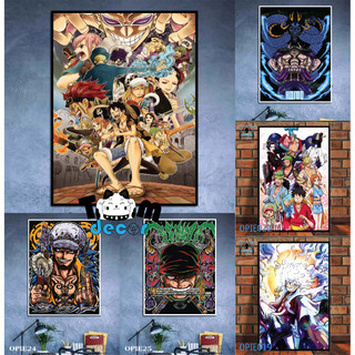 Tranh one piece dán tường nhựa formex dày 5mm siêu chắc - lufy-zoro-law-kaido-Tom decor