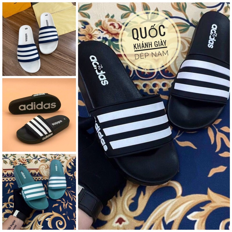 Dép nam quai ngang . dép adidas chữ in hàng quảng châu cao cấp hot 2023