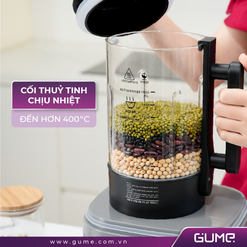 Máy làm sữa hạt đa năng 1.65L GUME, Nhập Khẩu Hàn Quốc, Bảo Hành 24 Tháng