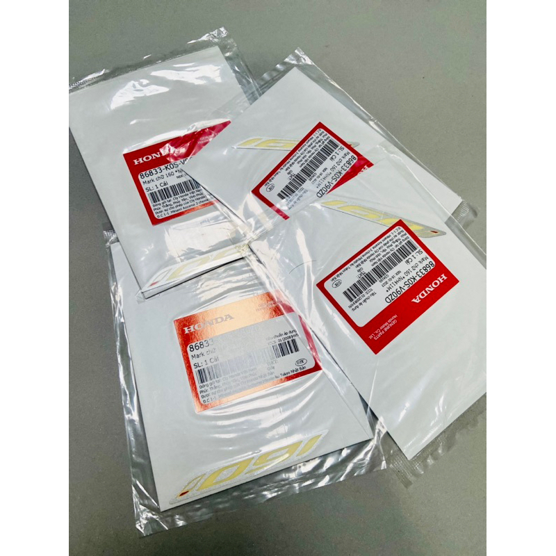 Tem dán xe SH 2023 chữ số 160i 160 chính hãng Honda SH 150 / SH 160 / Vario 160 / PCX 160 Màu Bạc bóng