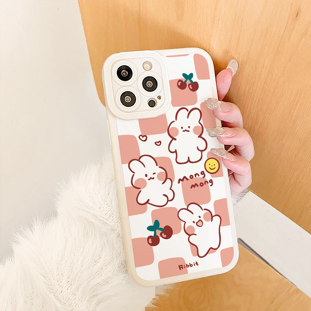 Ốp lưng Oppo Reno 8 4G, Reno 8 5G, Reno 8z, Reno 8T 5G silicon dẻo vuông bảo vệ cam Thỏ mong mong