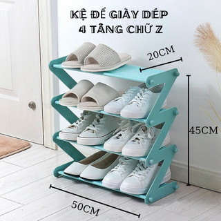 Kệ để đồ đa năng 4 tầng chữ Z xếp giày dép, decor phòng, tháo lắp dễ di chuyển