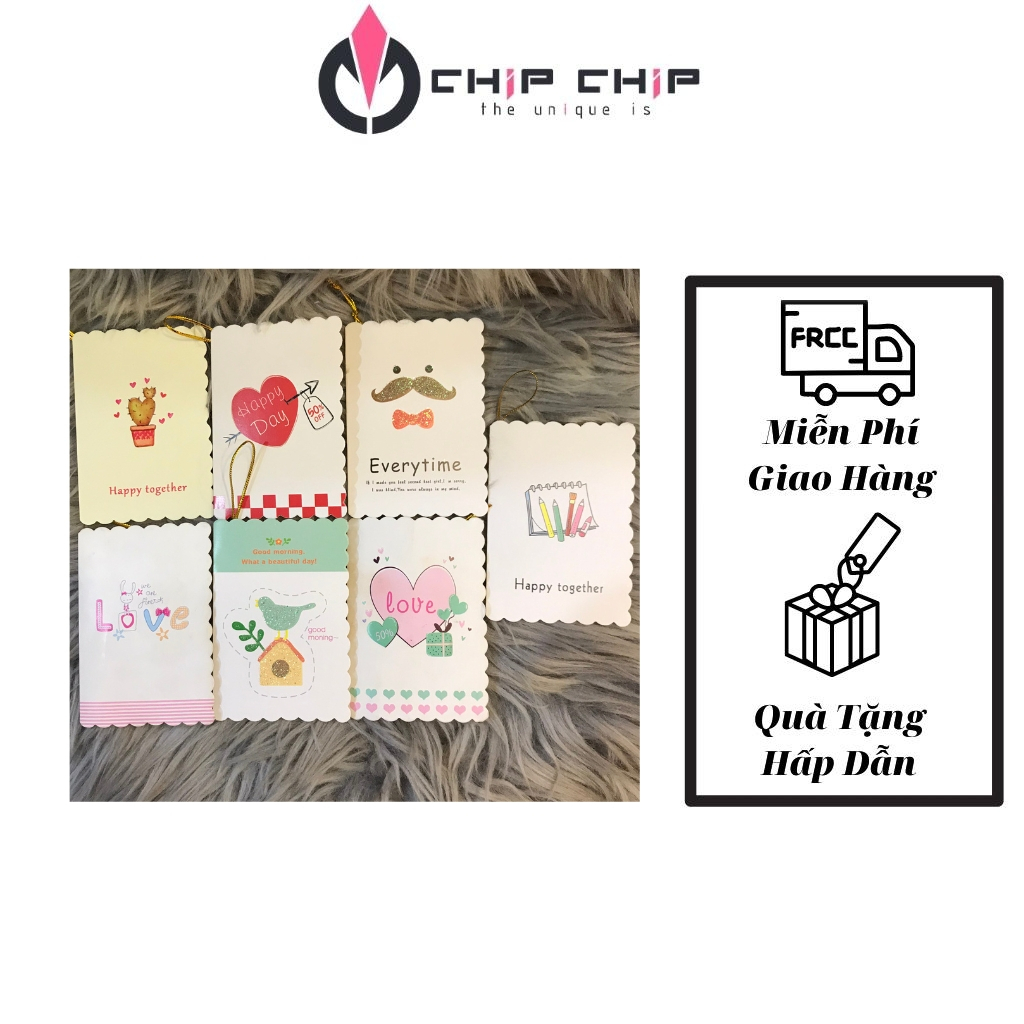 Thiệp Chúc Mừng Viết Tay In Hình Hoạ Tiết Mini