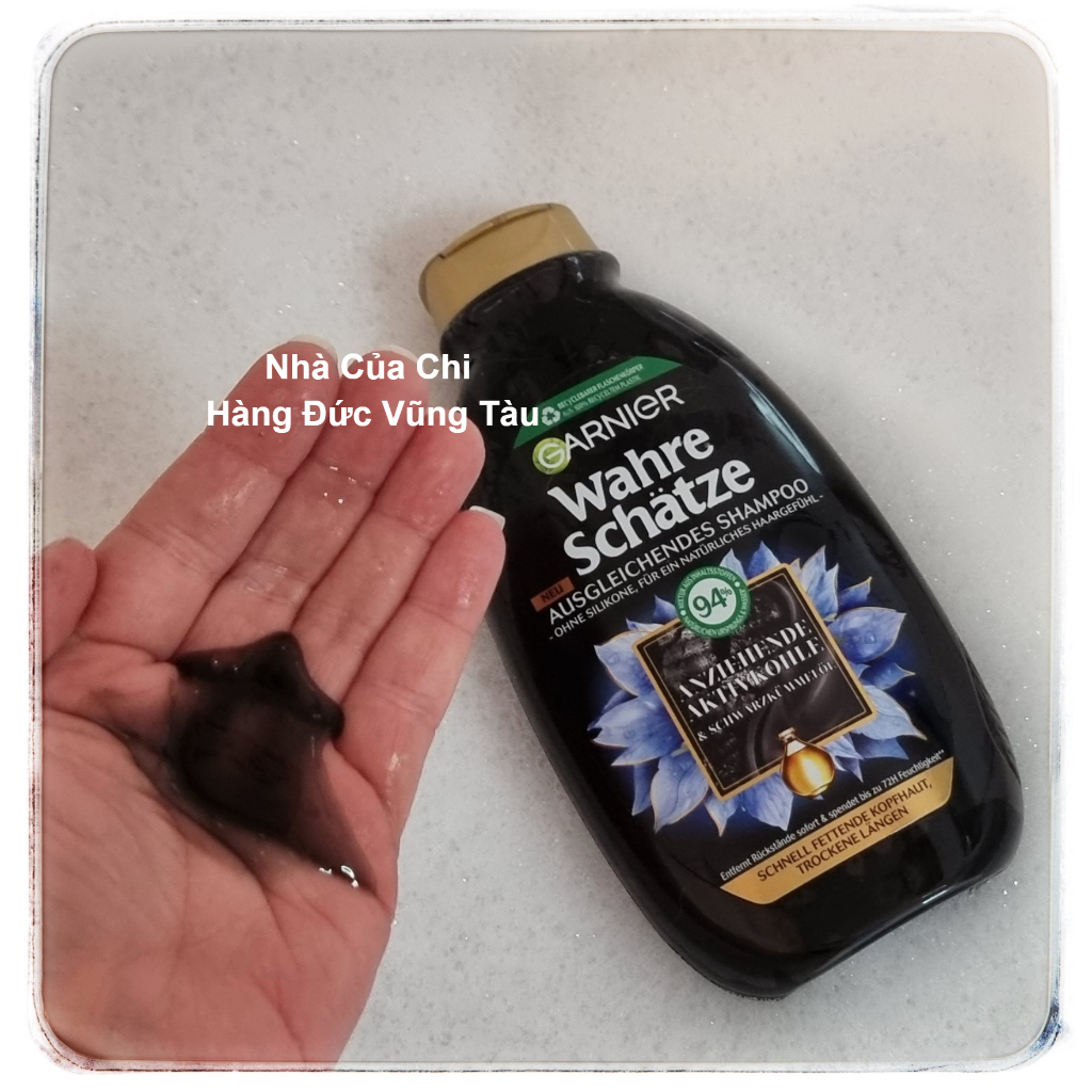 Dầu gội và dầu xả Garnier than hoạt tính và dầu thì là đen  - hàng Đức