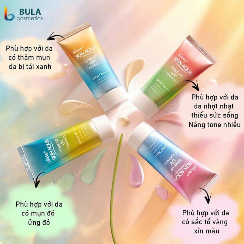 Kem chống nắng Skin Aqua Tone Up UV dạng xịt và Essence và Milk (phiên bản mới 2019)