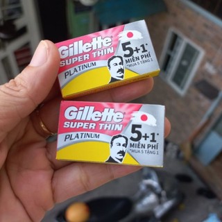 Combo 5 Hộp 6 lưỡi lam trắng Gillette super Thin