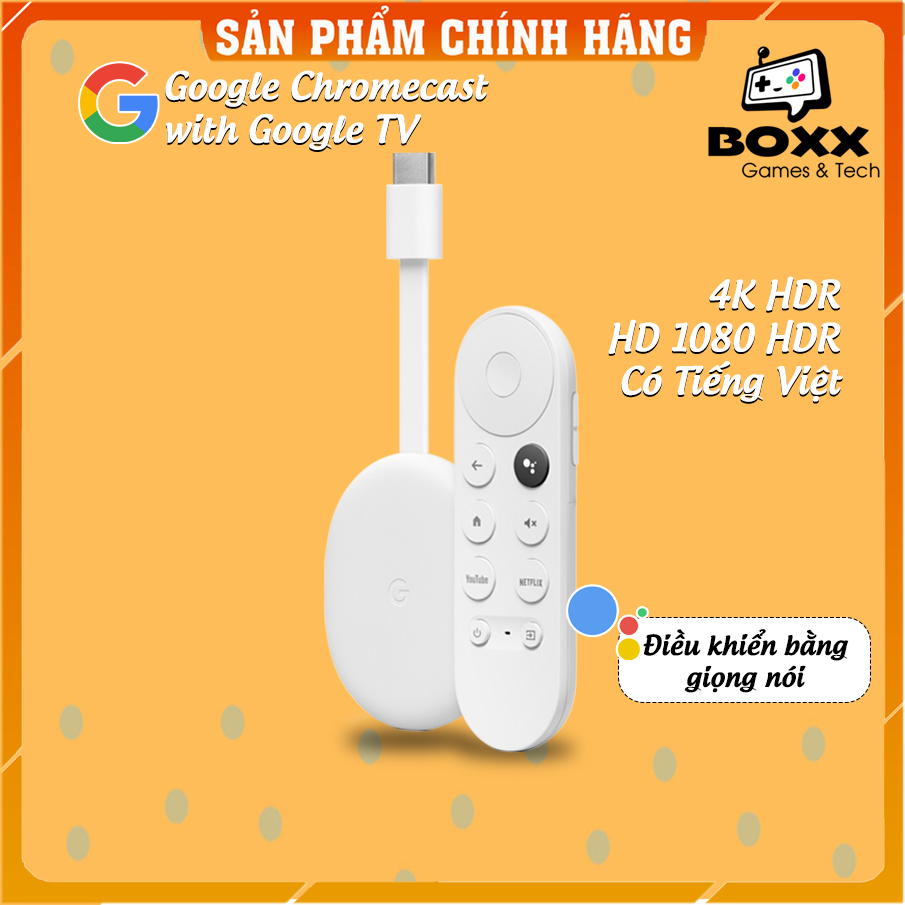 Google Chromecast with Google TV Chất Lượng 4K HDR hỗ trợ Tiếng Việt | BigBuy360 - bigbuy360.vn