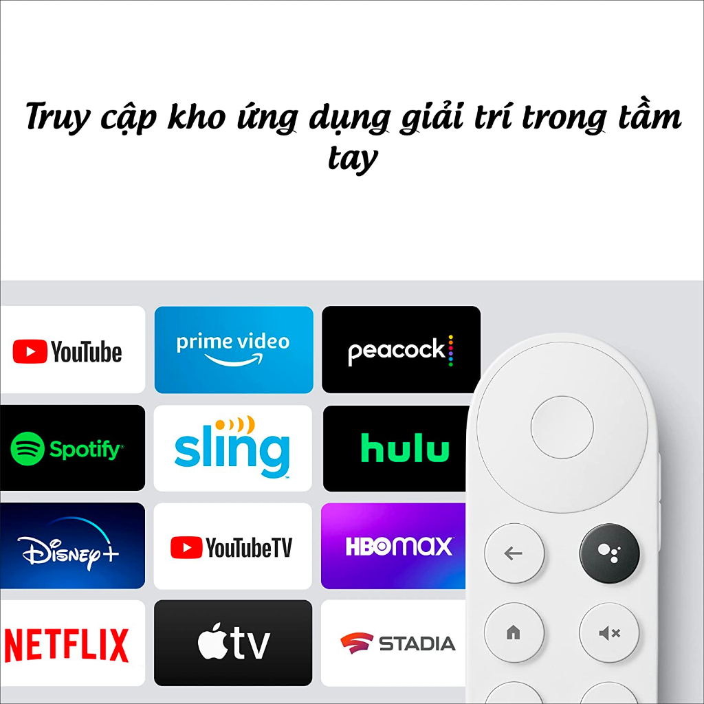 Google Chromecast with Google TV Chất Lượng 4K HDR hỗ trợ Tiếng Việt | BigBuy360 - bigbuy360.vn