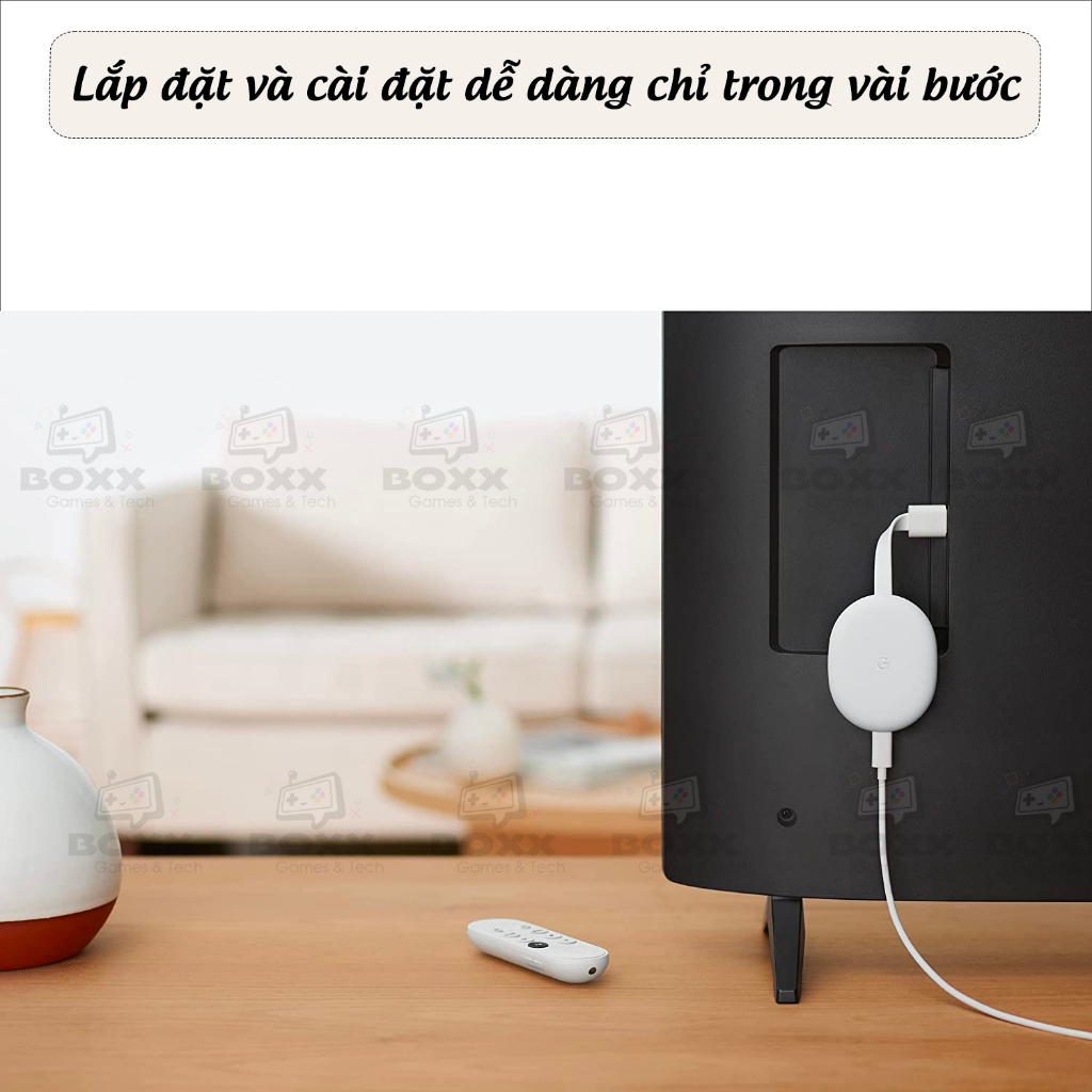 Google Chromecast with Google TV Chất Lượng 4K HDR hỗ trợ Tiếng Việt | BigBuy360 - bigbuy360.vn