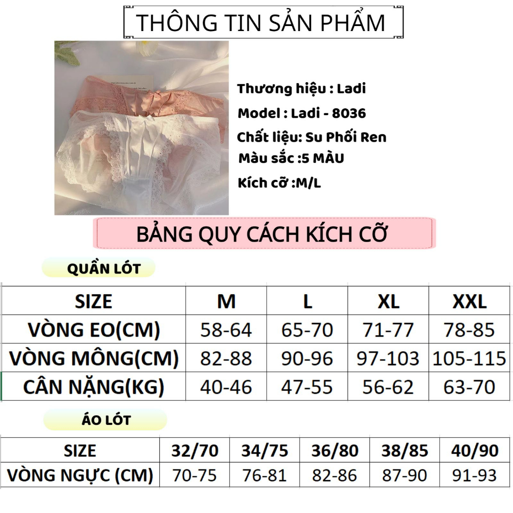 Quần Lót Nữ Su Ladi Thiết Kế Phối Ren Mềm Mại Cao Cấp Quyến Rũ Gợi Cảm MÃ 8036