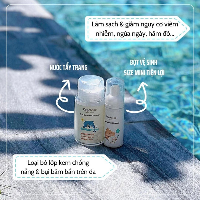 Bọt vệ sinh khử mùi vùng kín cho bé từ sơ sinh Orgabebe hữu cơ nội địa Hàn Quốc size mini 50ml