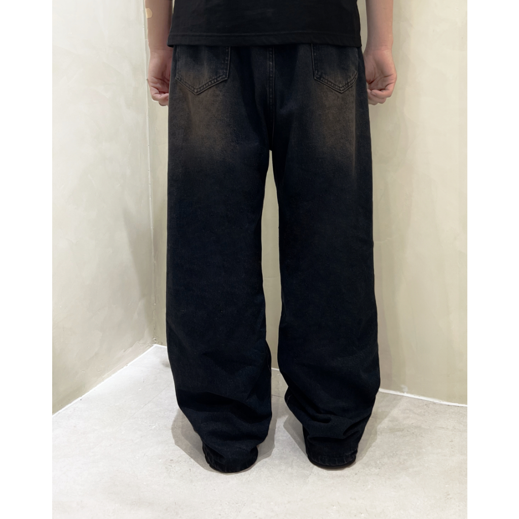 Quần Jean Nam "Dark Indigo Dusty Washed Wide Jeans" Denim Cao cấp Bigsize