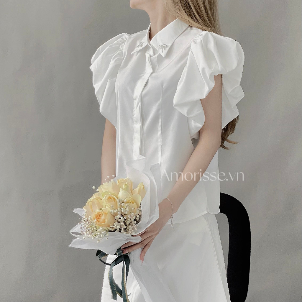 Áo sơ mi cách điệu tay bồng tiểu thư
