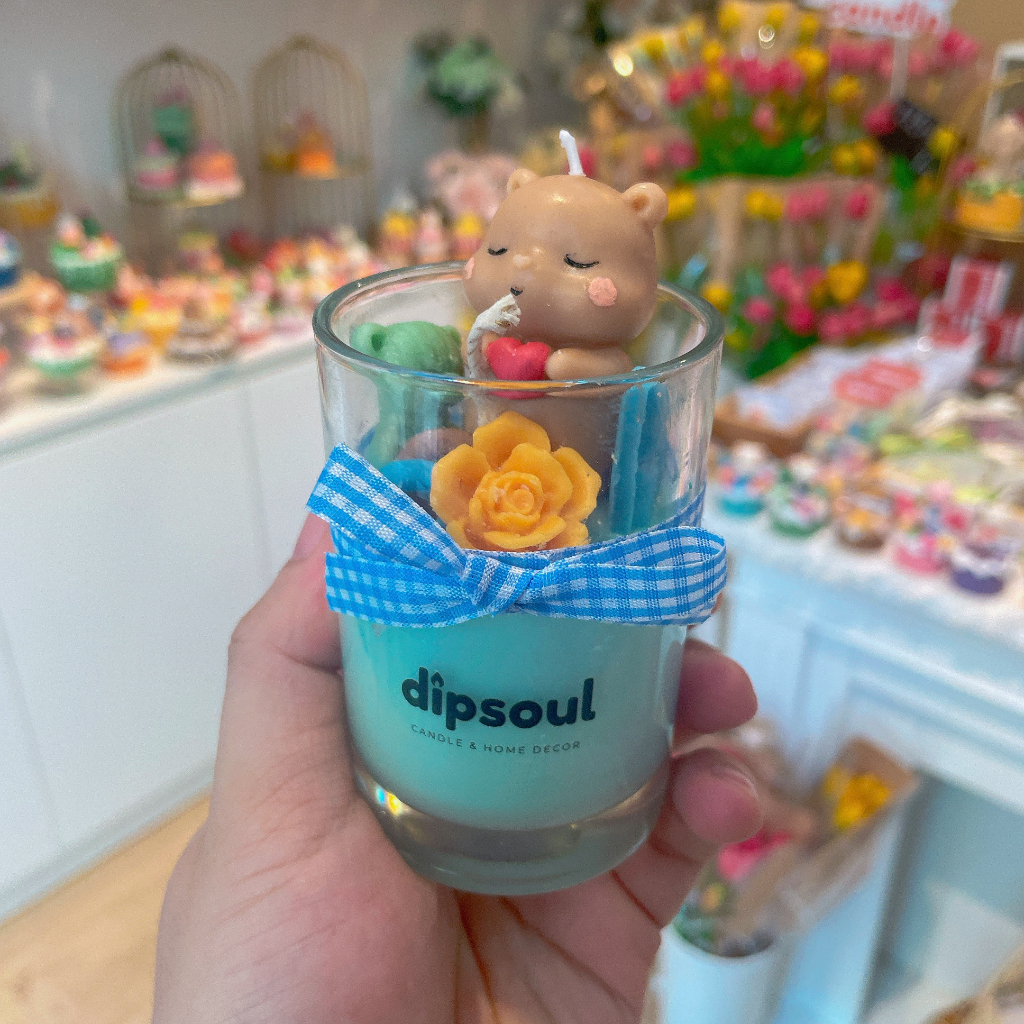 Nến thơm ly thủy tinh thắt nơ nhiều mẫu