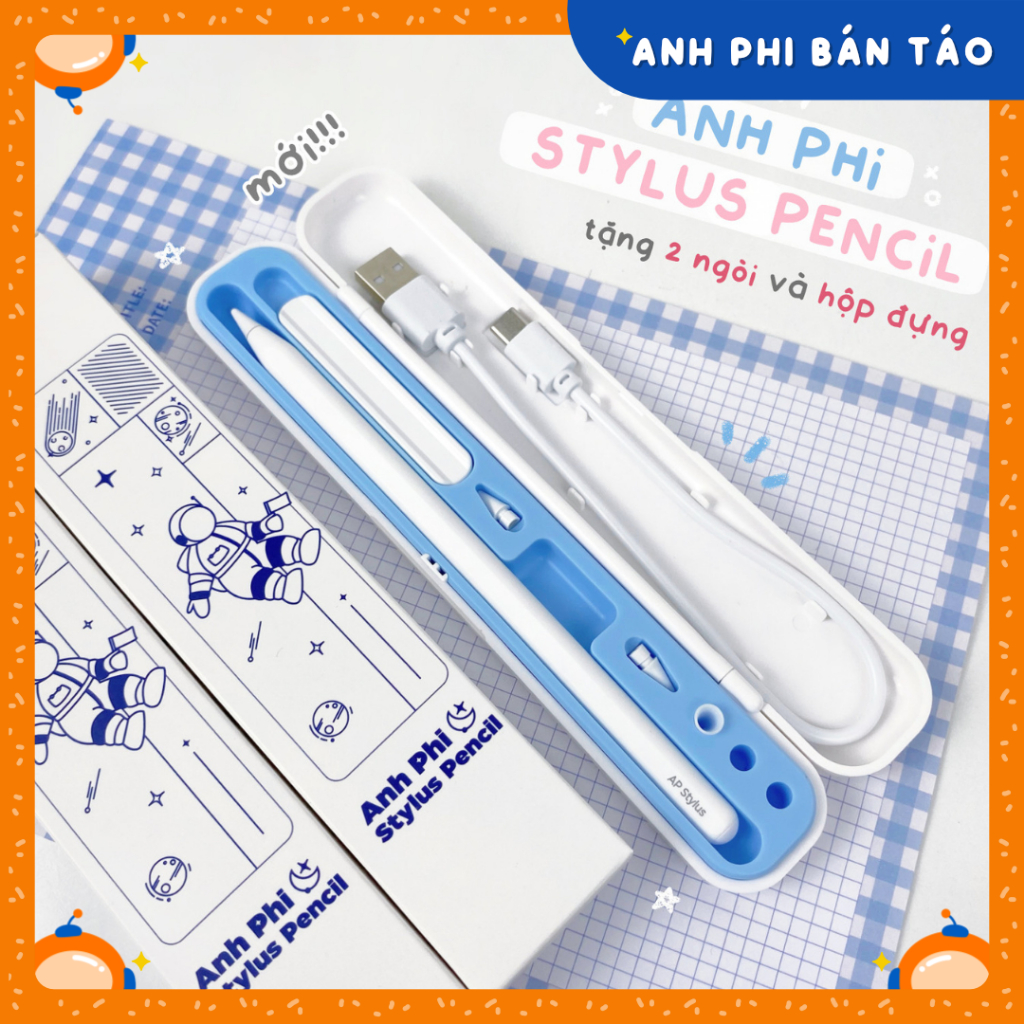 [Tính năng mới] Bút Cảm Ứng Anh Phi Stylus Pencil Cho Máy Tính Bảng Có Tỳ Đè Có Sạc Với Máy