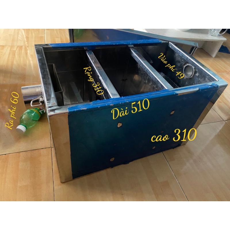 bẫy mỡ bể tách mỡ thùng lọc mỡ inox 50 lít dành cho nhà hàng quán ăn
