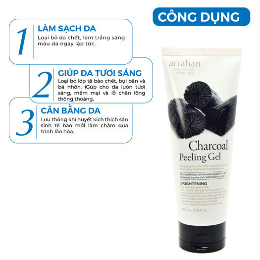 Tẩy da chết than hoạt tính  arrahan charcoal peeling lel