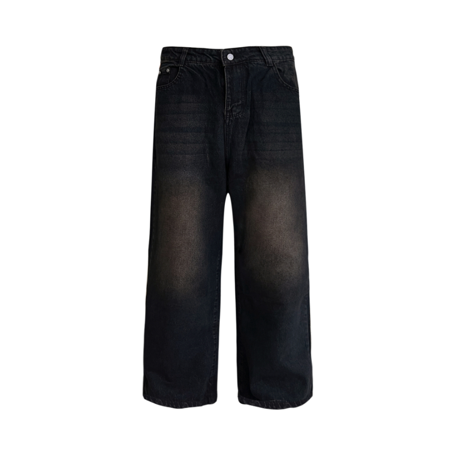 Quần Jean Nam "Dark Indigo Dusty Washed Wide Jeans" Denim Cao cấp Bigsize