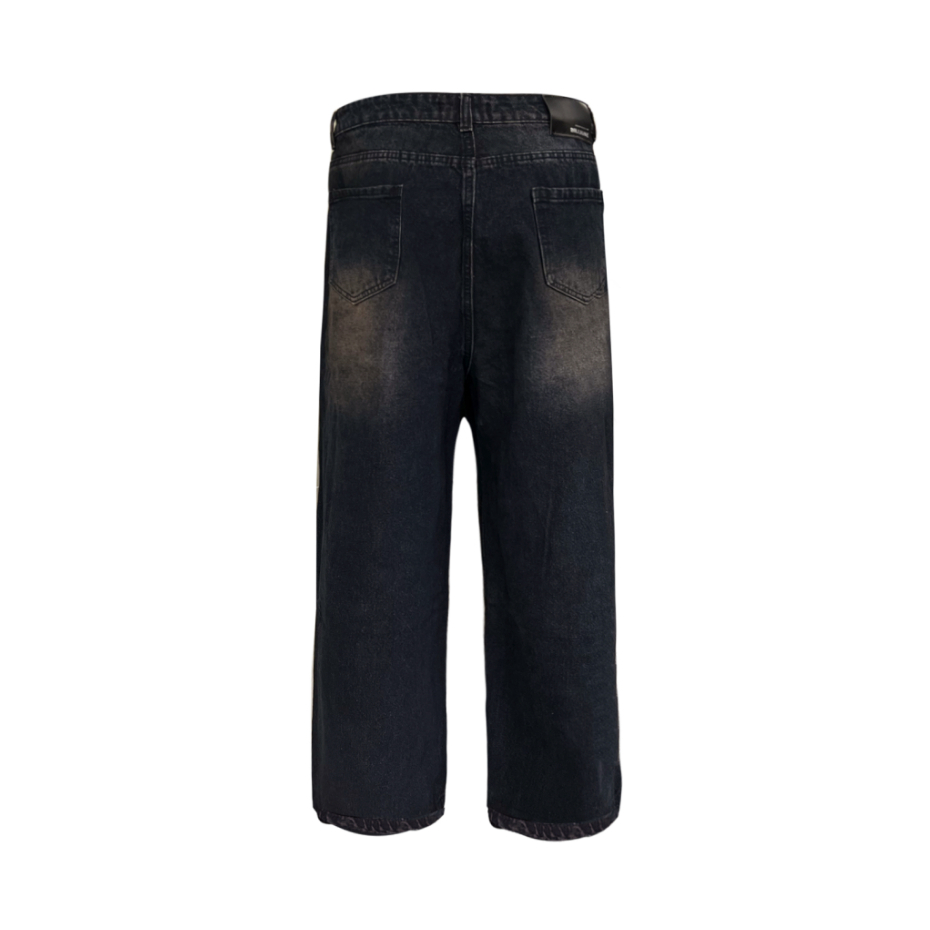 Quần Jean Nam "Dark Indigo Dusty Washed Wide Jeans" Denim Cao cấp Bigsize