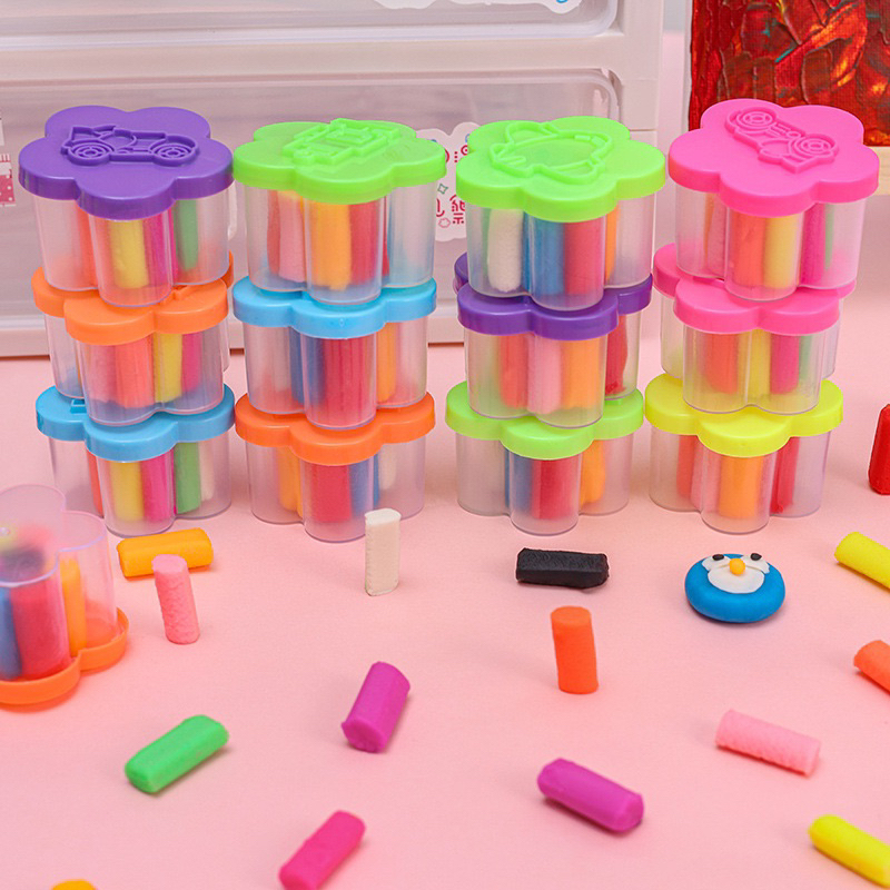 Đồ chơi hộp đất nặn mini 12 màu - đất sét siêu nhẹ plasticine cho bé thủ công cho bé