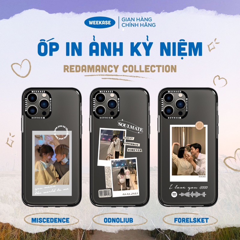 Ốp lưng iPhone chống sốc va đập in ảnh theo yêu cầu Weekase dành cho cặp đôi - Redamancy Collection