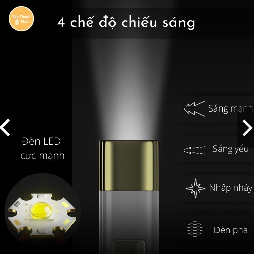 Sạc Dự Phòng Kiêm Đèn Pin Đa Năng BiBoMart Thông Minh Chiếu Xa Siêu sáng, Sạc Nhanh