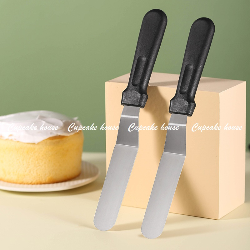 Dao chà láng trang trí bánh kem cán thẳng/gấp không gỉ 32cm