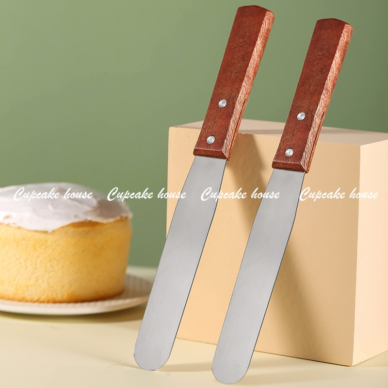 Dao chà láng trang trí bánh kem cán thẳng/gấp không gỉ 32cm