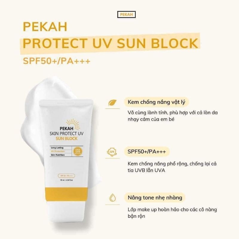 KEM CHỐNG NẮNG VẬT LÝ PEKAH SKIN PROTECT UV SUN BLOCK