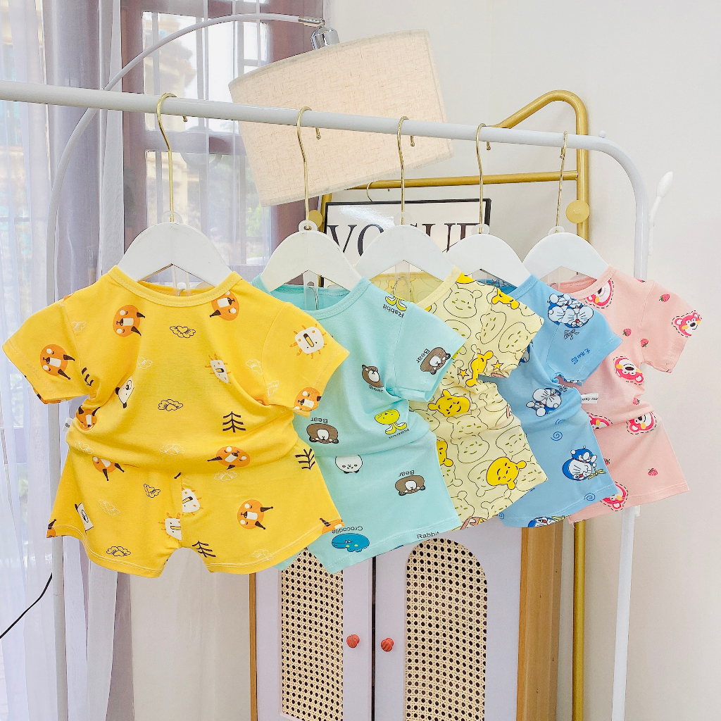 Bộ Cộc Tay MinKy Mom In Tràn Hình Thun Lạnh Cho Bé (MH)