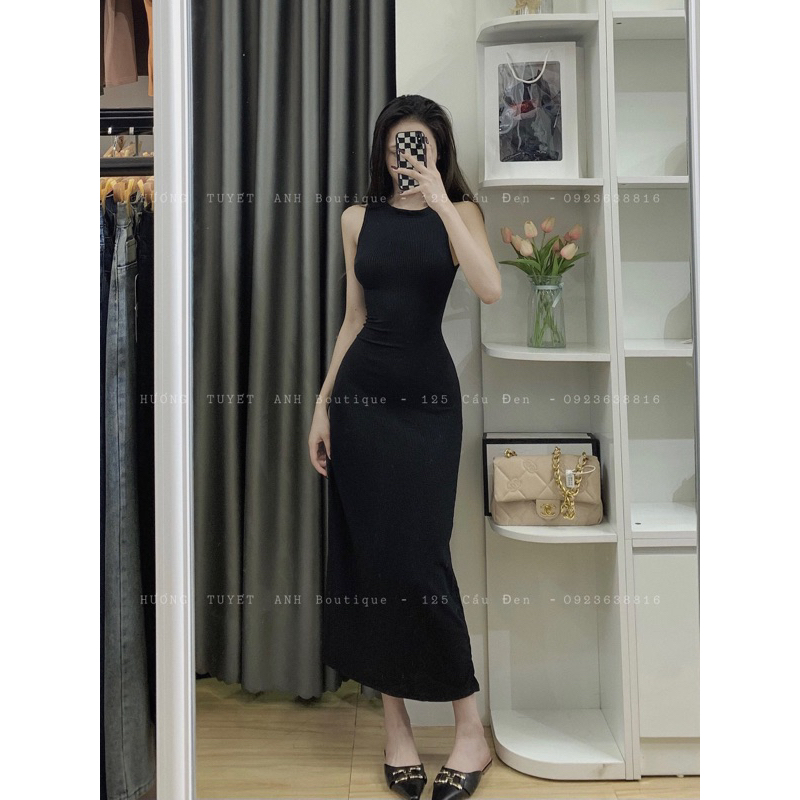 Đầm 3 lỗ maxi dáng dài
