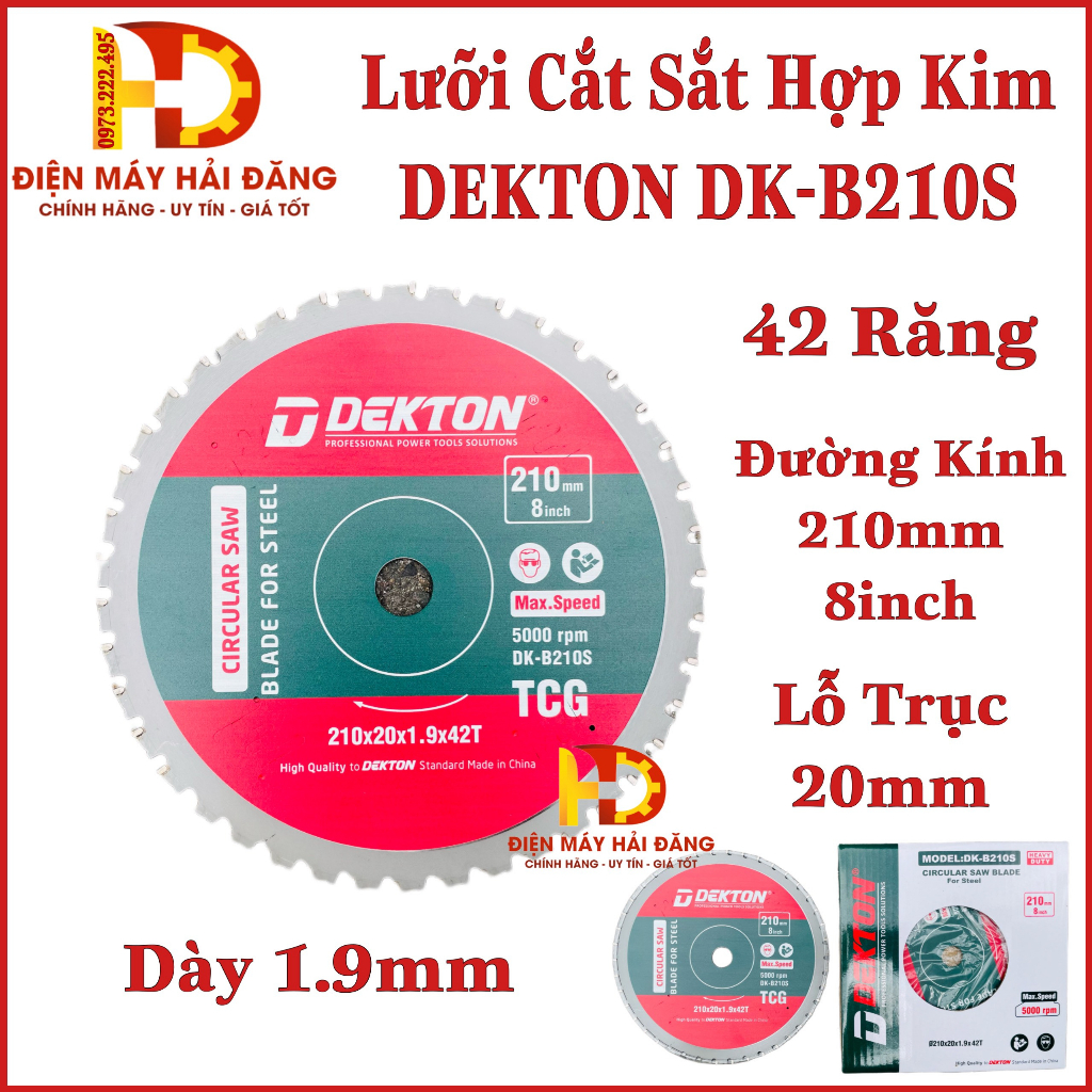 Lưỡi cắt hợp kim DEKTON DK-B210S - Đường Kính 210mm/8inch - 42 Răng - dành cho máy cắt nhôm.