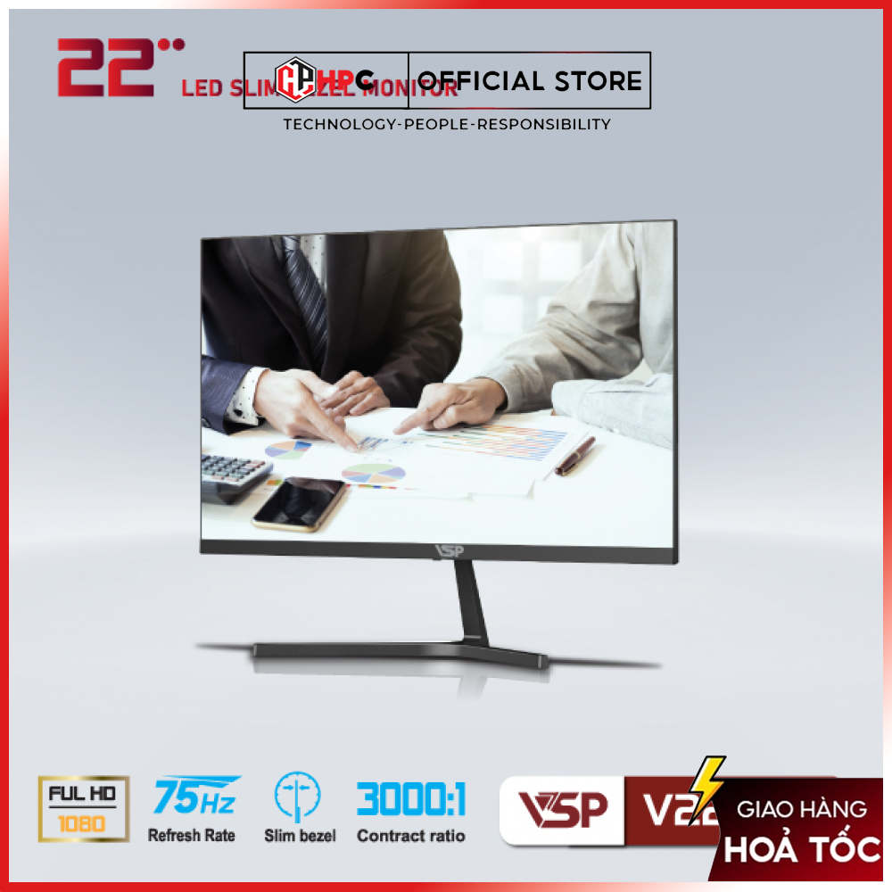 Màn Hình VSP 22inch 75Hz Full Viền V2204H Mới