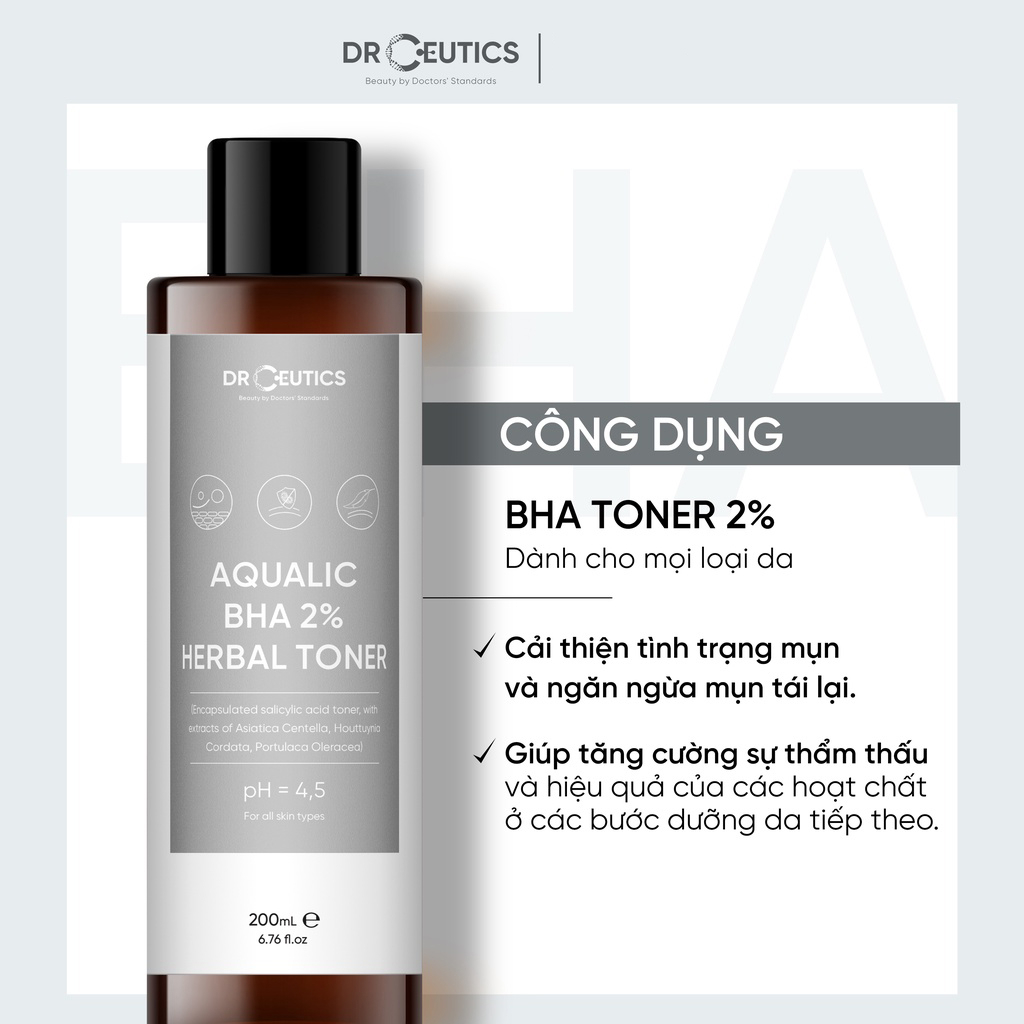 Toner Drceutics 2% BHA Làm Sạch Và Cân Bằng Da