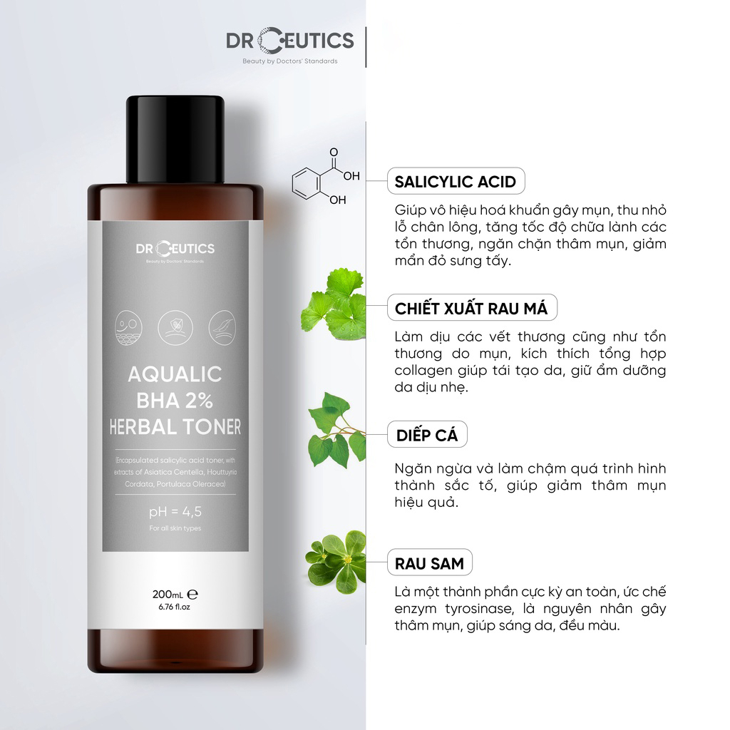 Toner Drceutics 2% BHA Làm Sạch Và Cân Bằng Da